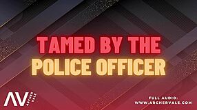 Police officer trains gay slave with chastity cage