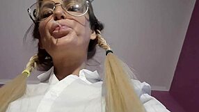 Foot fetish in nylon with BDSM spitting