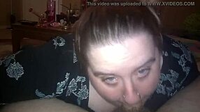 Bowbaby delivers a filthy blowjob with intense choking on thick cock