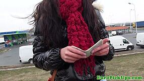 A normal European woman stripping for money