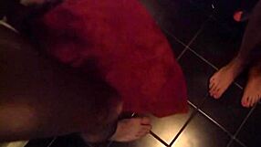 Girl In Bathroom Gets Her Tight Teen Cunt Fucked By Tattooed Brunette