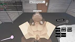 Big black cock penetrates tight pussy in Roblox game