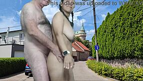 Hot Public Striptease Teasing Big Cock Handjob Leading To Creampie