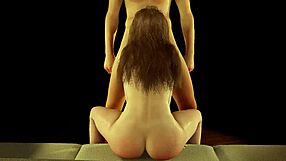 perky cute anime girl in 3d cartoon gives a deep blowjob