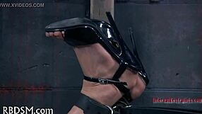 Whip Bound Playgirl's Shaved Pussy Hard!