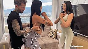 Latina women seduce their athletic trainer and engage in hot sex
