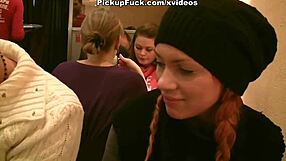 Redhead Slut Fucked in Public Toilet