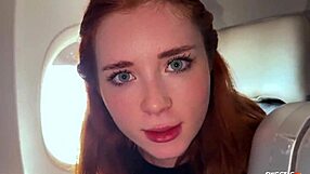 Stranger From Airplane Seat Gets Fucked Hard in Wild Cowgirl Ride With Wet Tits
