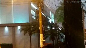 Brazilian brunette gets bent over for anal doggystyle creampie in car