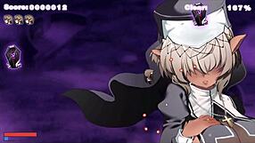 Succubus Chan undresses her giant black nun waifu