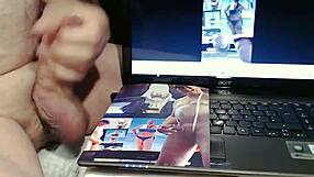 Cum sprayed on a dirty slut and a horny guy’s cock