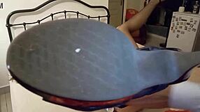 French blonde deepthroats in satin lingerie.