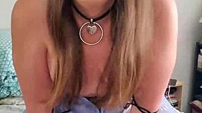 Is This Brunette Tranny Teasing You By Riding Her Pillow Alone?