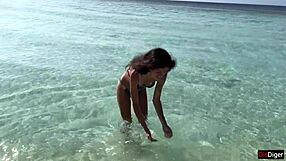 pissed on shocked girl right on a public beach today