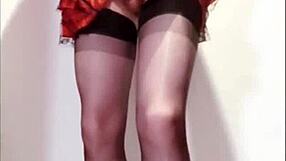 Shemale In A Court Corset Masturbating By Selena