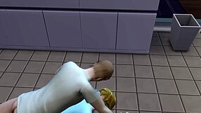 In The Sims, a young man sneaks away to bang his hot boss.
