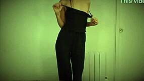 skinny teen does striptease, rips clothes to show small tits