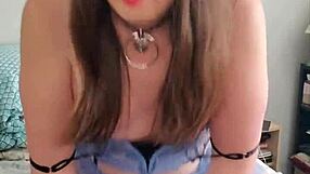 Is This Brunette Tranny Teasing You By Riding Her Pillow Alone?