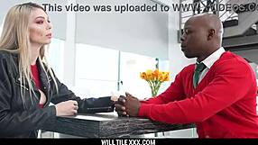 Kaylee Ryder in hot lingerie seduces Will Tile for hardcore sex with a black man