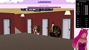 Vtuber LewdNeko gets naughty in Harem Hotel Part 30 at a wild hotel