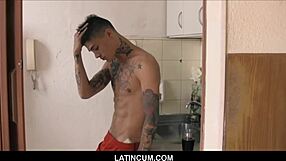 Straight Spanish Latino gets paid for gay sex with twinks