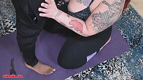 Big booty slut fucks yoga teacher and gets creampied