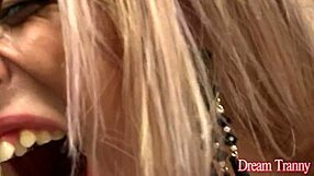 Trans slut bruninha almeida blows two gents before taking it in the ass!