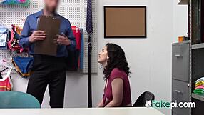 shoplifter teen 18+ seduces officer with tight body