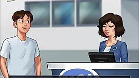 Summertime Saga 74 brings erotic cartoon action with a brunette in steamy game scenes