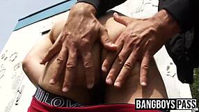 Young gay deviant trades blowjob for cash outdoors.