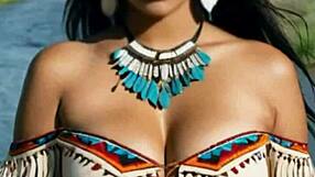 native american woman exploring first intimate moment with cowboy