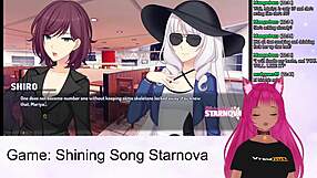 Vtuber Lewdneko dives into Shining Song Starnova Mariya route part 1, exploring the game's anime world with playful interactions.