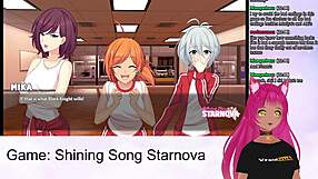 Vtuber Lewdneko dives into Shining Song Starnova Mariya route part 1, exploring the game's anime world with playful interactions.