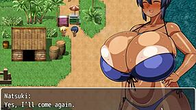 natsuki gets hot oil massage at beach in hentai game ep 8