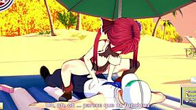 houshou marine sailor gets fucked on sex beach