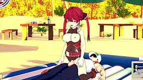 houshou marine sailor gets fucked on sex beach