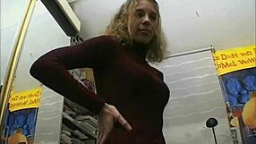 Are you lonely in the office? This blonde teen reaches orgasm solo