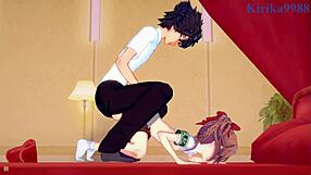 Mikoto, Kuroko, Kazari, and Toma in wild hentai action