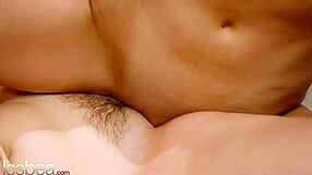 Natural tits and perfect body in hot scissoring action