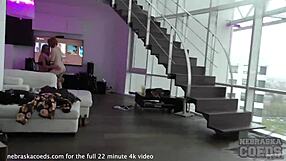 one of my favorite ginger girls giving miss pussycat a strip tease lap dance at the party