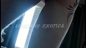 albina slut shows shorts in ass