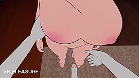 Wet pussy milf mom bends over for blowjob in VR porn