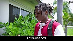 roughuse features a black teen stepsister in a freeuse scenario with james cameron and nicky rebel