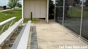 Watch this public humiliation as I instruct you to eat cum in a femdom domination session.