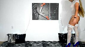 Gay amateur tries sensual stockings while getting intense anal with big cock