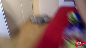 Blonde teen catches stepfather spying and demands hardcore fucking for orgasm.