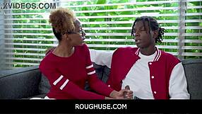 roughuse features a black teen stepsister in a freeuse scenario with james cameron and nicky rebel