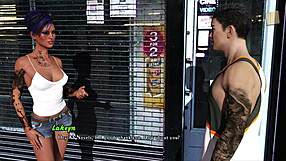 Hot blonde in anime hentai game doesn't mind big tits and monster cock second