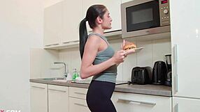 Housekeeper Helps Landlord Relax with a Steamy Bedroom Blowjob Session.