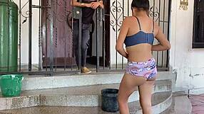 Helping my stepsister with chores for a steamy reward